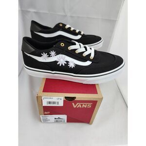 Vans Brooklyn LS Youth Shoes – Size 6.0 – New With Box – Black Flower Embroidery